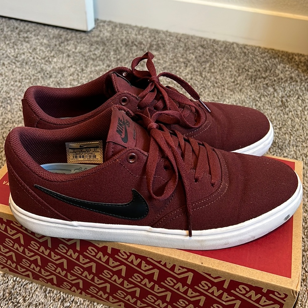 Maroon Nike SB shoes